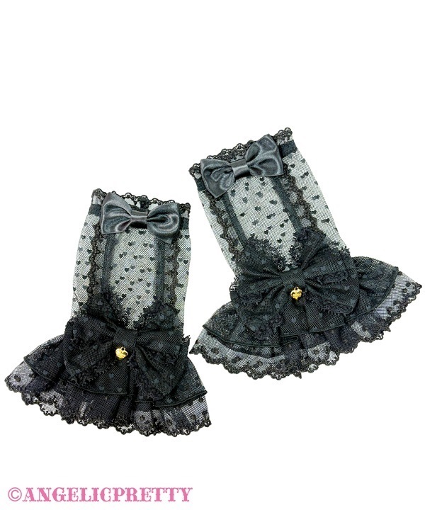 Heart Tulle Arm Warmer - Black