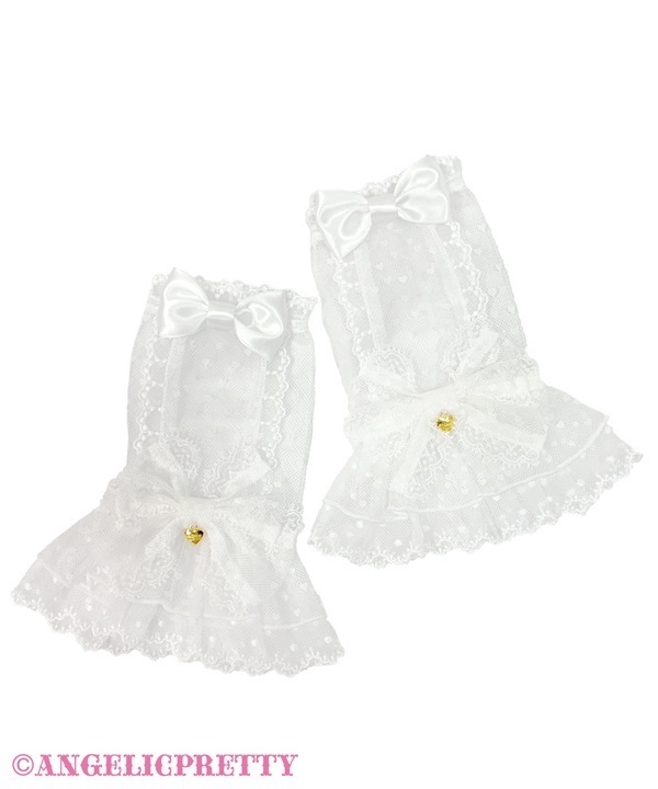 Heart Tulle Arm Warmer - White