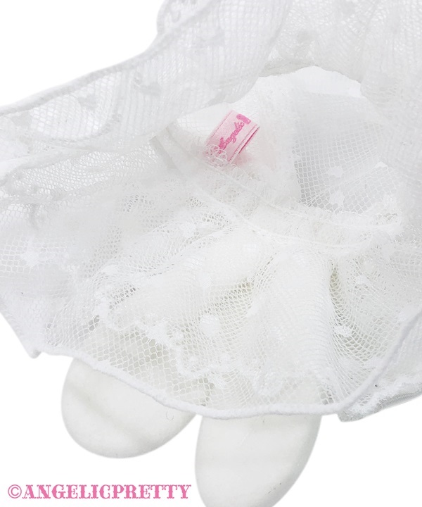 Heart Tulle Bunny Arm Warmer - White - Click Image to Close