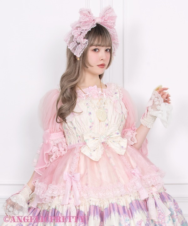 新品 angelic pretty Into a Dreamブラウス シロ Into a Dream See Through Peplum - Lavender [262G05-090543-lv