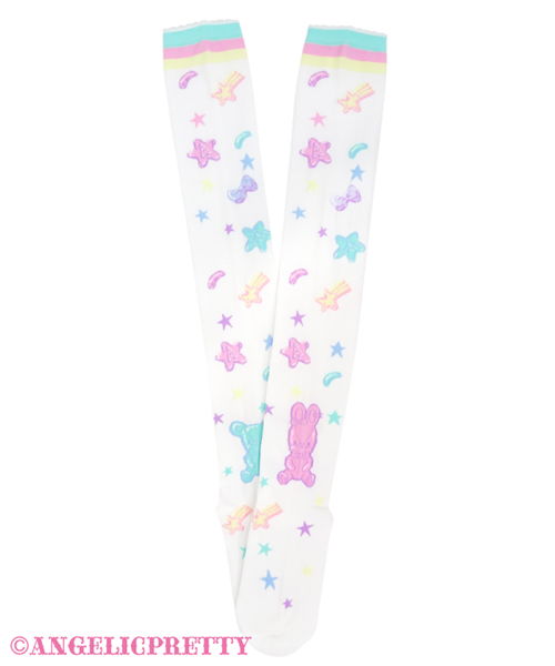 Jelly Candy Toys Over Knee - White