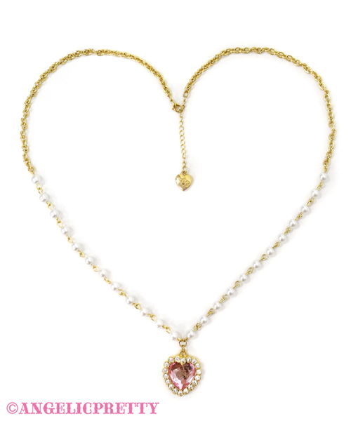 Jewelry Heart Necklace - Pink