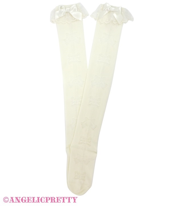 Jewelry Ribbon Over Knee - Ivory