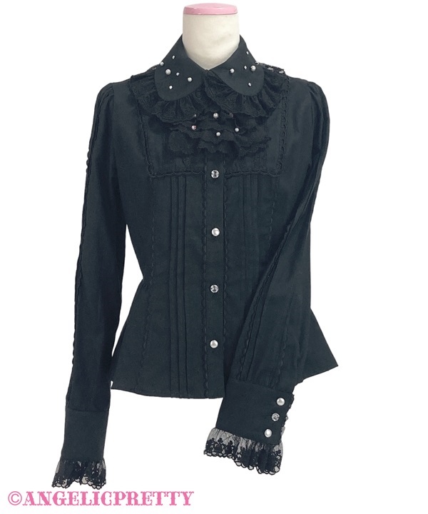 Jewelry Blouse - Black - Click Image to Close