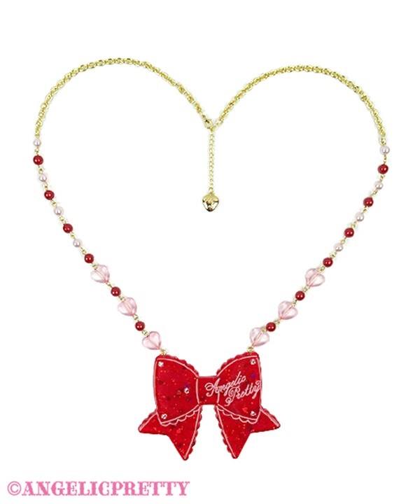 Kirameki Ribbon Necklace - Red