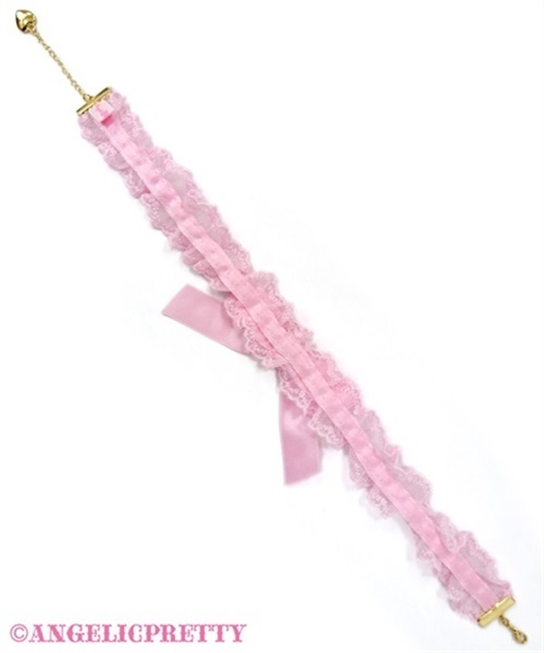 Lace Heart Charm Choker - Yellow