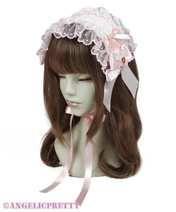 Lace Heart Charm Rose Lace Head Dress - Wine