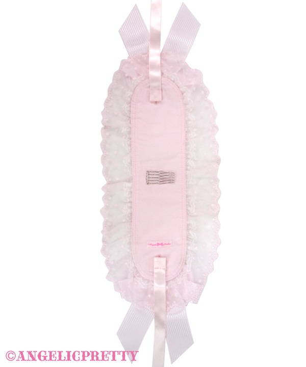 Lace Heart Charm Rose Lace Headdress - Pink