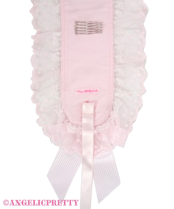 Lace Heart Charm Rose Lace Headdress - Pink