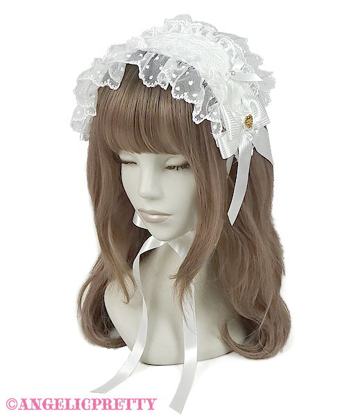 Lace Hearts Charm Rose Lace Headdress - White