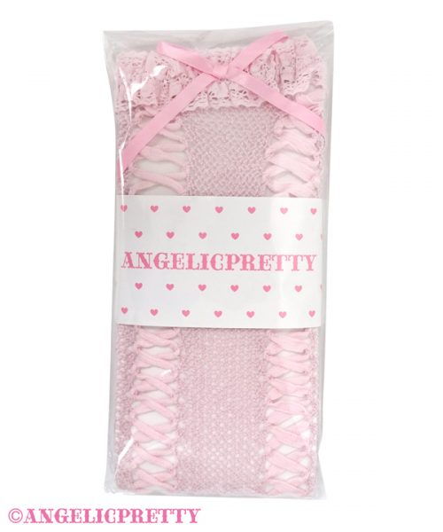 Lace Up Ribbon Over Knee - Pink