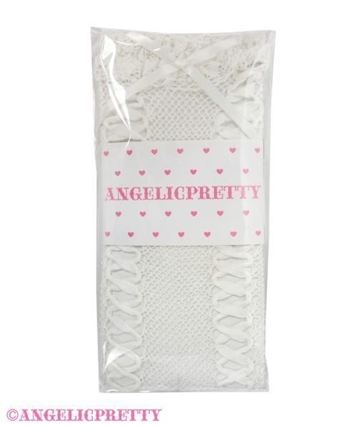 Lace Up Ribbon Over Knee - White