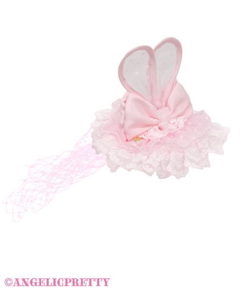 Lacy Bunny Canotier - Pink