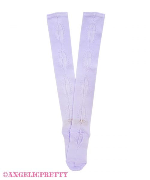 Lacy Cross Over Knee - Lavender