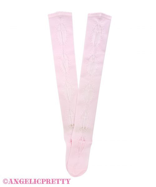 Lacy Cross Over Knee - Pink