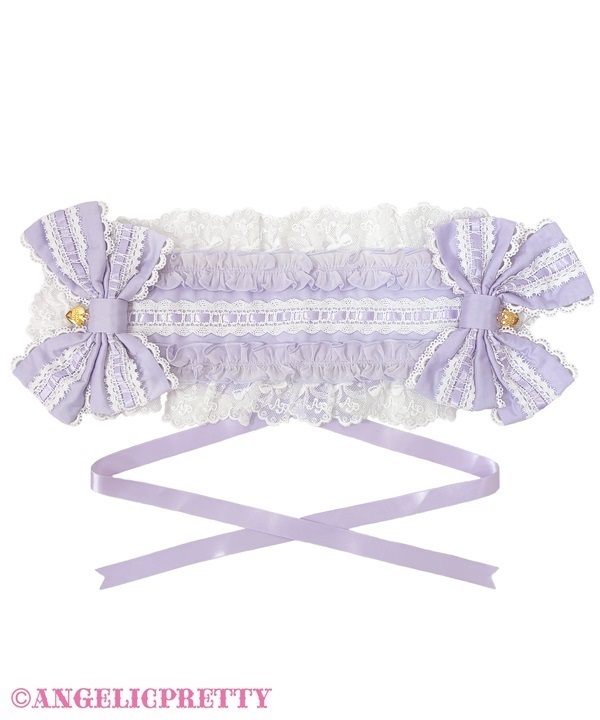 Ladder Lace Frill Headdress - Lavender