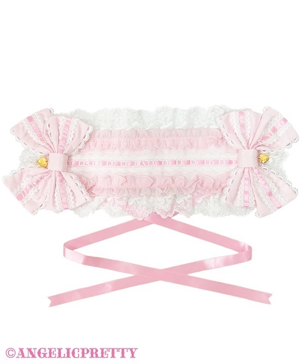 Ladder Lace Frill Headdress - Pink