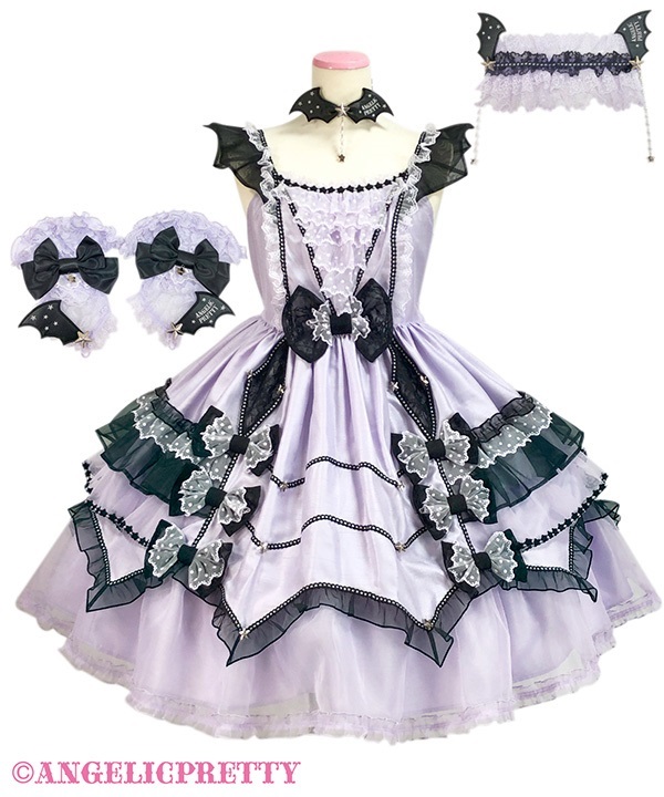 Little Devil Girl Jumperskirt Set - Lavender