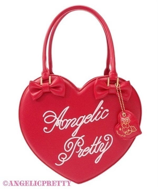 Logo Embroidery Heart Tote Bag - Red