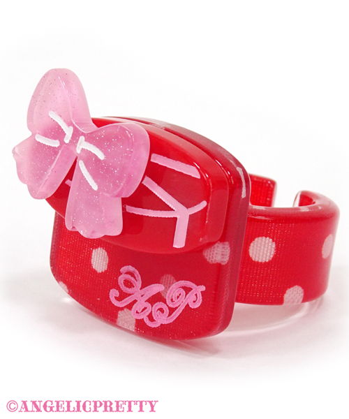 Lovely Hat Box Ring - Red