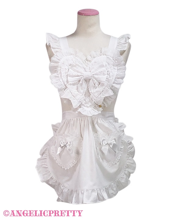 Lovely Heart Apron - White