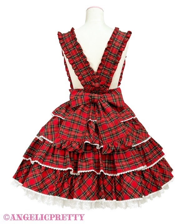 Lovely Tartan Check Skirt - Red [262S08-010161-rd] - $298.00