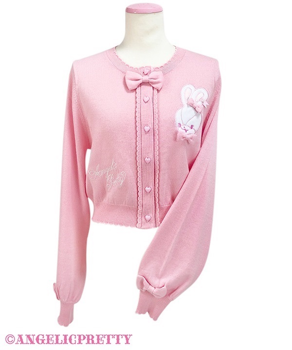 Lyrical Bunny Knit Cardigan - Pink