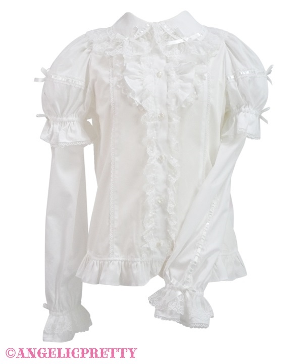 Lyrical Bunny Ladder Ribbon Blouse - White