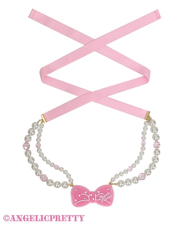 Macaron Ribbon Necklace - Sax