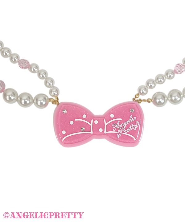 Macaron Ribbon Necklace - Sax