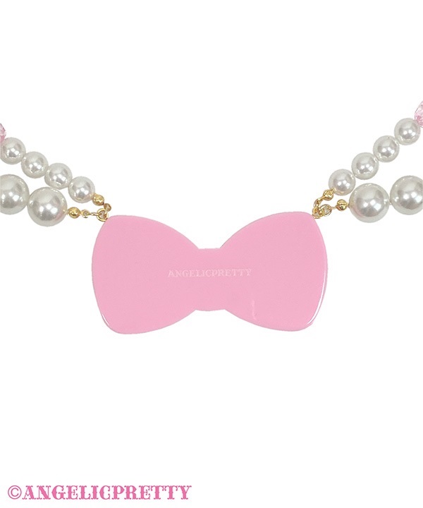 Macaron Ribbon Necklace - Sax