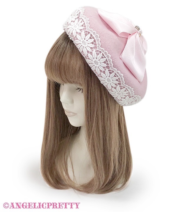 Madonna Ribbon Beret - Pink