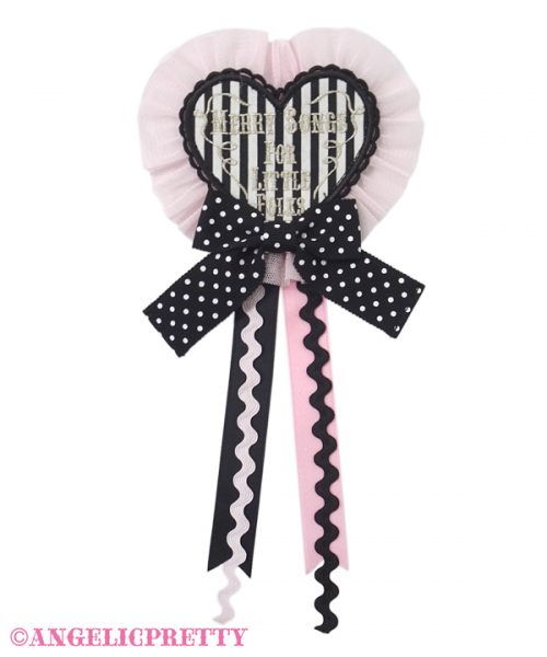 Melody Toys Heart Brooch - Black x Pink - Click Image to Close