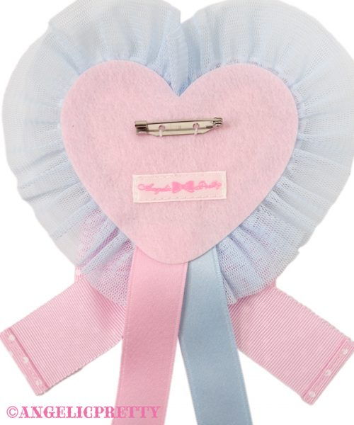 Melody Toys Heart Brooch - Black x Pink - Click Image to Close