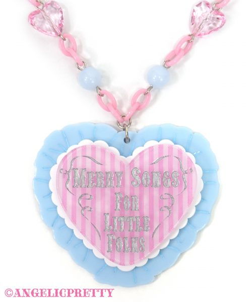 Melody Toys Heart Necklace - Black x Pink - Click Image to Close
