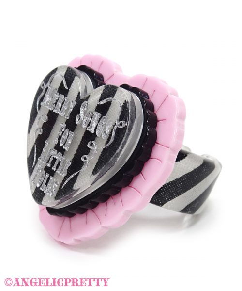 Melody Toys Heart Ring - Black x Pink