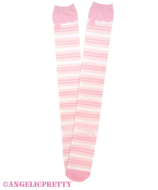 Melty Multi Border Over Knee - Pink