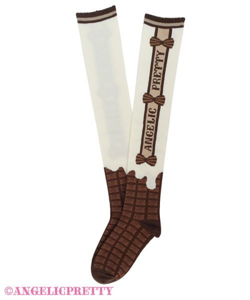 Melty Ribbon Chocolate Over Knee - Ivory