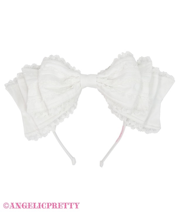 Millefeuille Headbow - White - Click Image to Close