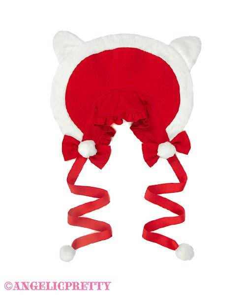 Nakayoshi Bunny Bonnet - Red - Click Image to Close