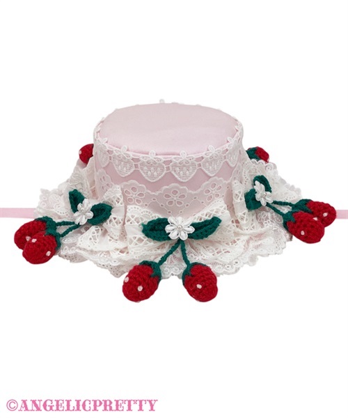 Omekashi Berry Knitted Mini Hat - Pink - Click Image to Close