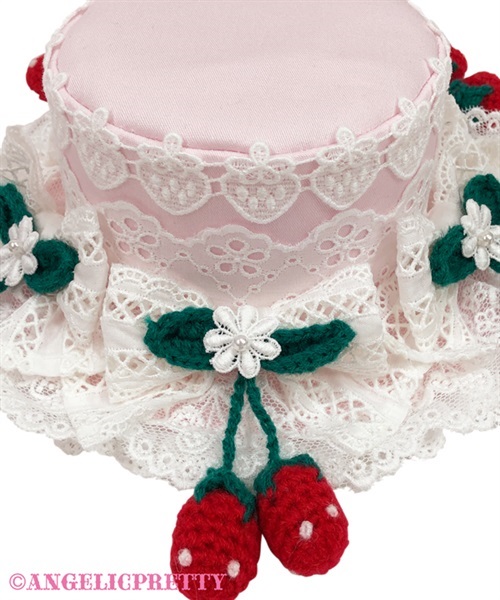 Omekashi Berry Knitted Mini Hat - Pink - Click Image to Close