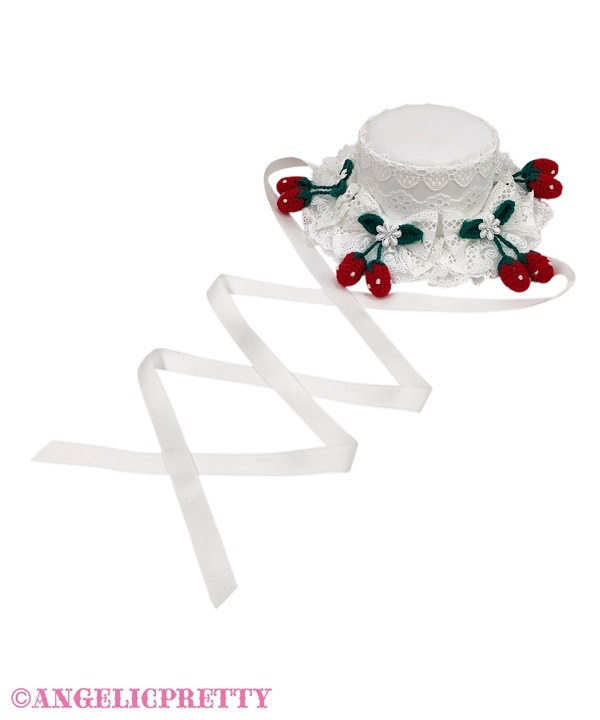 Omekashi Berry Knitted Mini Hat - White - Click Image to Close