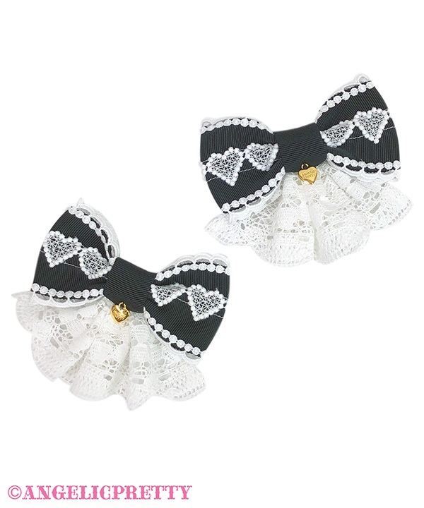 Omekashi Lace Ribbon Clip Set - Black