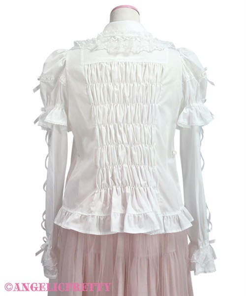 Omekashi Ladder Lace Removable Sleeve Blouse - Pink - Click Image to Close