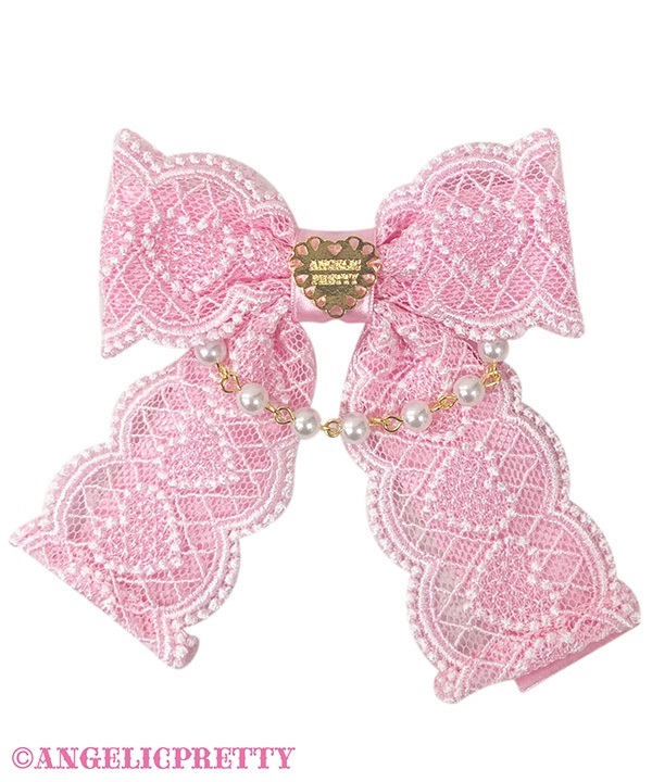 Omekashi Pearl Ribbon Clip Set - Pink
