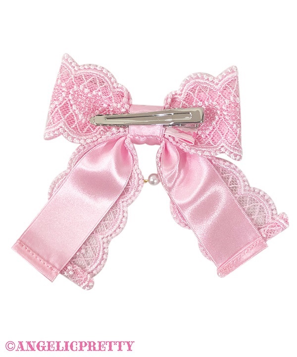 Omekashi Pearl Ribbon Clip Set - Pink