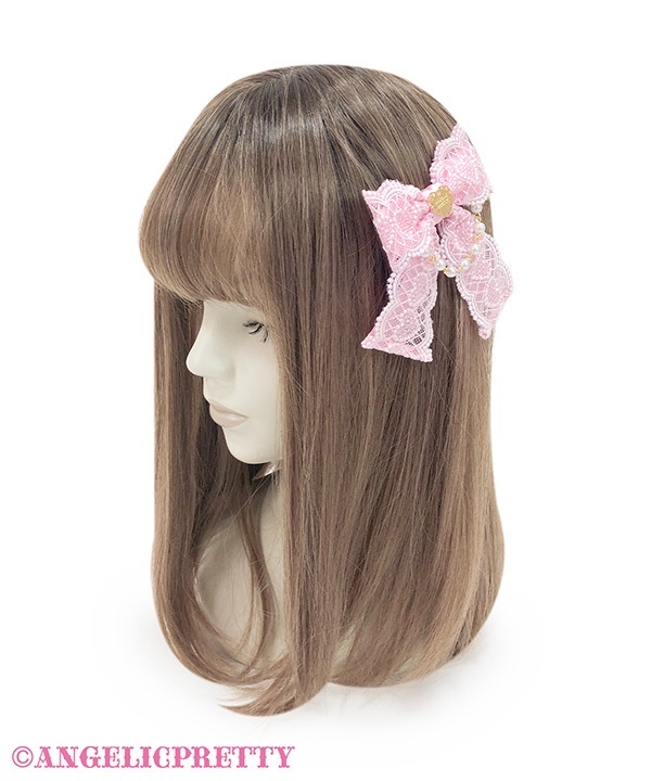 Omekashi Pearl Ribbon Clip Set - Pink