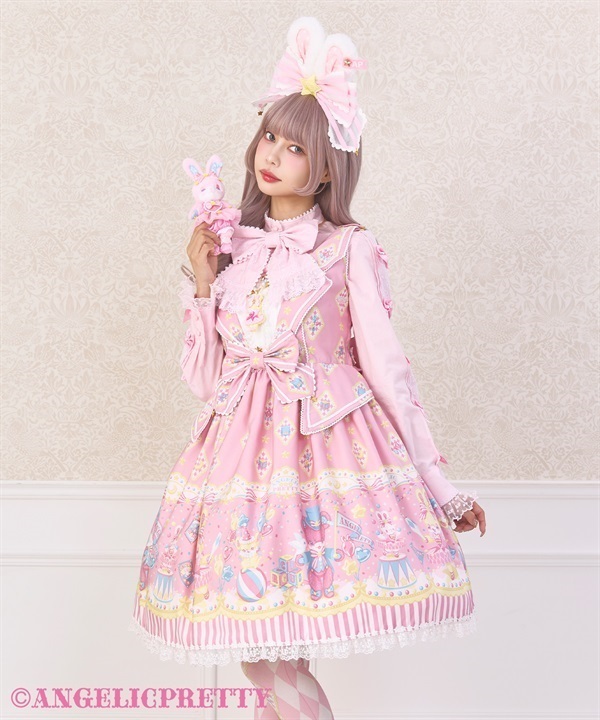 Pastel Toys Theater Collar Jumperskirt - Pink [262PJ08-020726-pk
