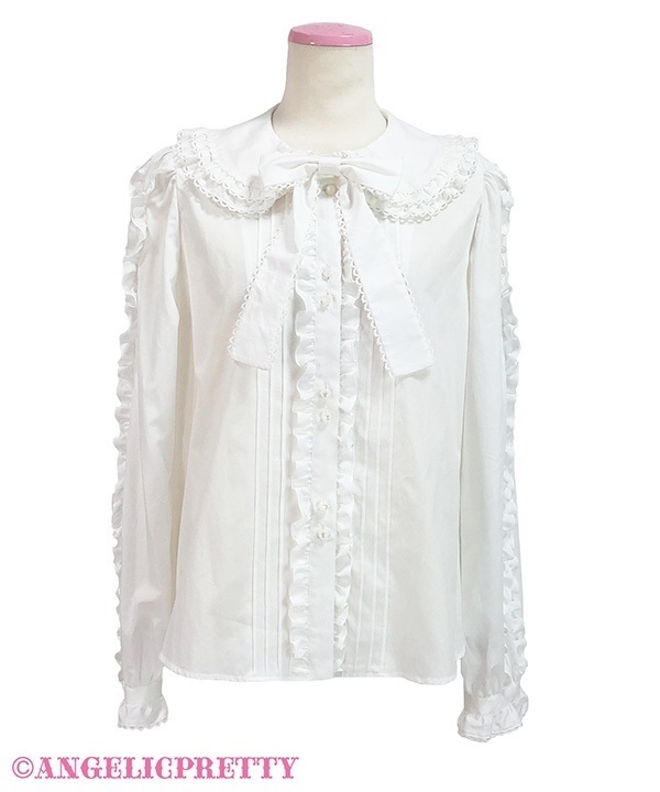Picot Frill Blouse - White